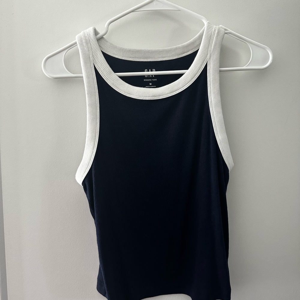 Navy and White Gap Modern Tank Top
